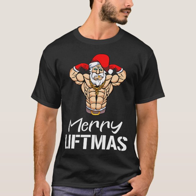 Funny Meriten Liftmas Gym Fitness Weihnachten Männ T-Shirt (Vorderseite)