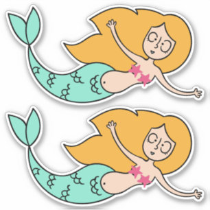 Funny Mermaid Aufkleber