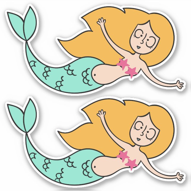 Funny Mermaid Aufkleber (Vorderseite)