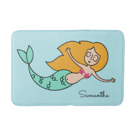 Funny Mermaid individuelle Name & Farb-Badematten Badematte