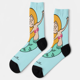 Funny Mermaid individuelle Name Socken