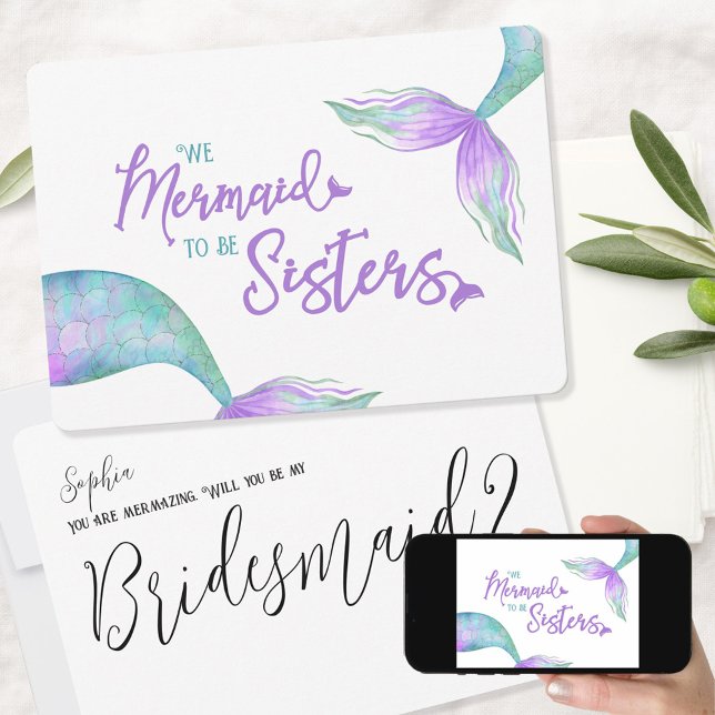 Funny Mermaid zu Sisters Bridesmaid Vorschlag Einladung (Von Creator hochgeladen)