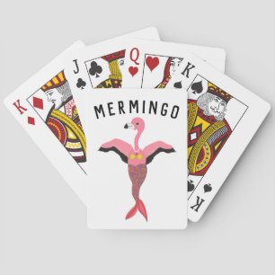Funny Mermingo Graphic: Flamingo-Mermaid Cards Spielkarten