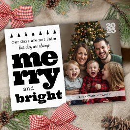 Funny Merry and Bright Large Family Christmas Card Feiertagskarte