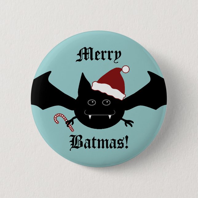 Funny Merry Batmas Button (Vorderseite)