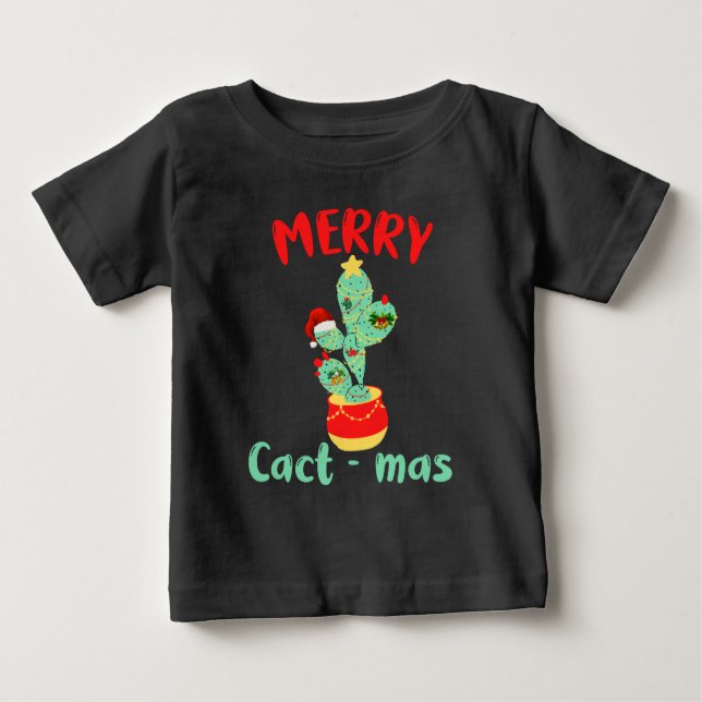 FUNNY MERRY CACTMAS - CACTUS CHRISTMAS FUN BABY T-SHIRT (Vorderseite)