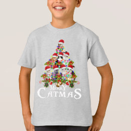 Funny Merry Catmas Baum Lichter Weihnachtsgeschenk T-Shirt