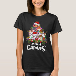 Funny Merry Catmas Baum Lichter Weihnachtsgeschenk T-Shirt