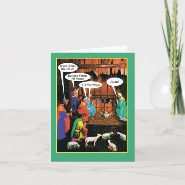 Funny Merry Christmas Card - JesusBoBesus Karte (Vorderseite)