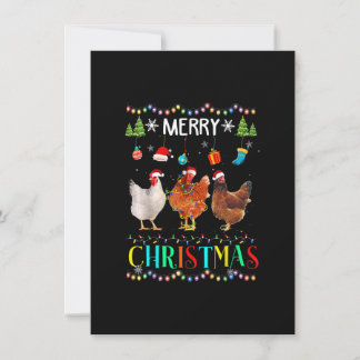 Funny Merry Christmas Chicken Shirt Weihnachtsmann Einladung