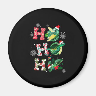 Funny Merry Christmas HO HO HO HO Turtle Santa Magnet