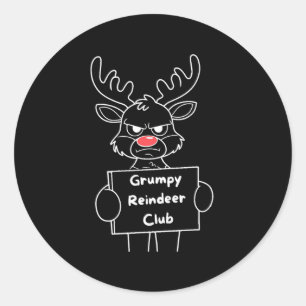 Funny Merry Christmas Mpy Rentier Club Festival Re Runder Aufkleber