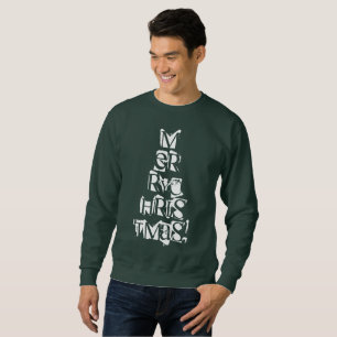 Funny Merry Christmas Tree Typografie Sweatshirt
