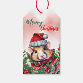 Funny Merry Christmas Wreath Niedlich Hamster sant Geschenkanhänger