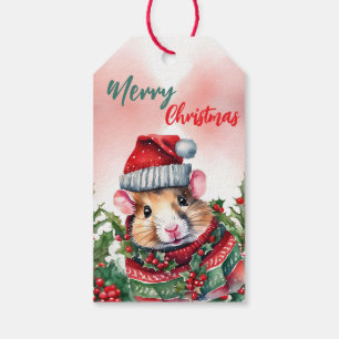Funny Merry Christmas Wreath Niedlich Hamster sant Geschenkanhänger