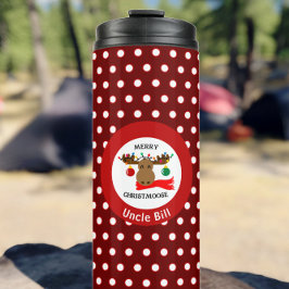 Funny Merry Christmoose Personalisiert Holiday Thermosbecher