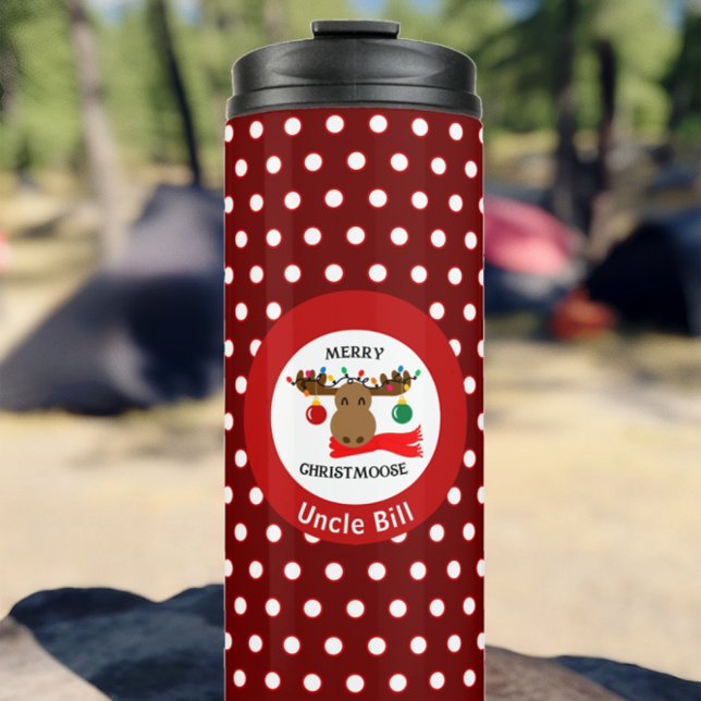 Funny Merry Christmoose Personalisiert Holiday Thermosbecher (Von Creator hochgeladen)