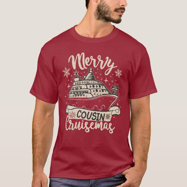 Funny Merry Cousin Cruisemas Xmas Bootsfahrt Crew T-Shirt (Vorderseite)