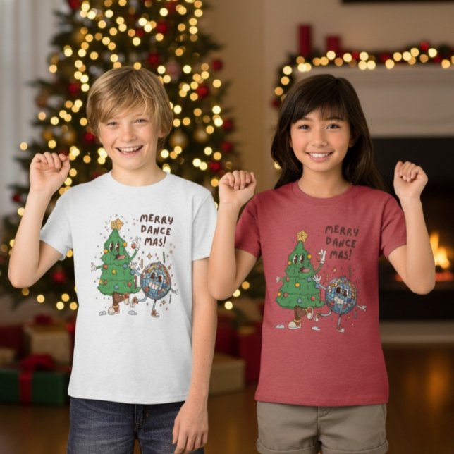 Funny Merry Dance-mas Christmas Tree Disco Tri-Blend Shirt (Von Creator hochgeladen)