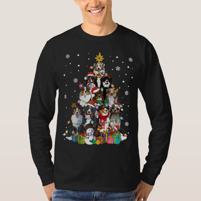 Funny Merry Dogmas Australian Shepherd Dog Christm T-Shirt (Vorderseite)