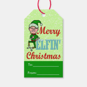 Funny Merry Elfin Christmas Bah Humbug Holiday Geschenkanhänger