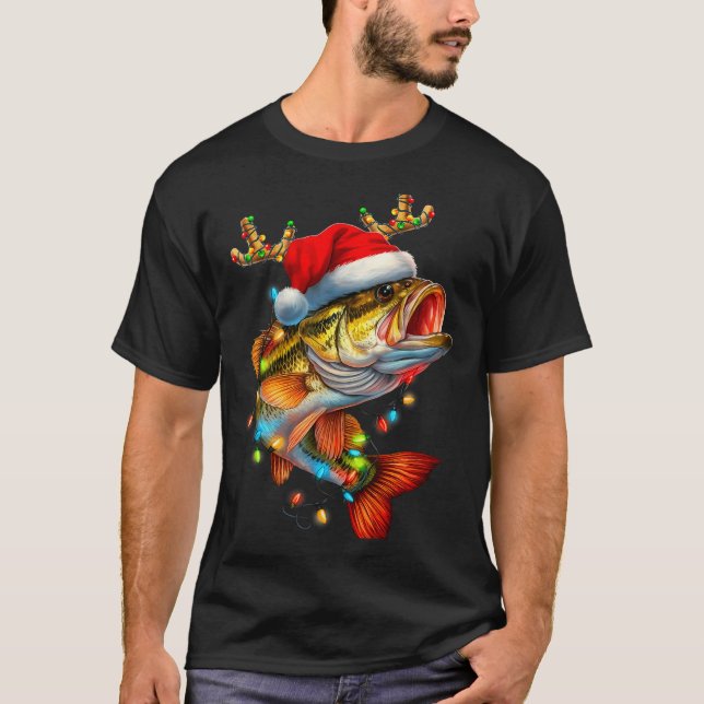 Funny Merry Fishmas B Fish Fishing Christmas Xmas  T-Shirt (Vorderseite)