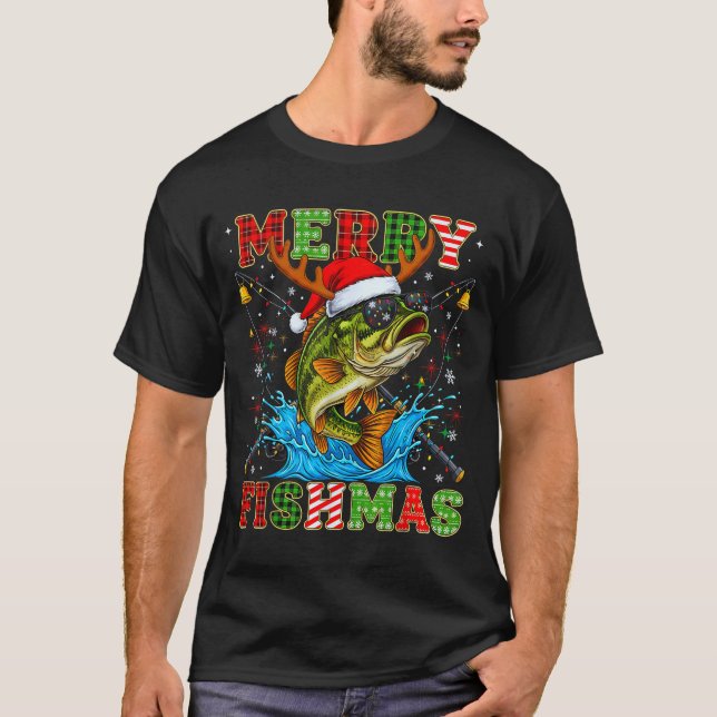 Funny Merry Fishmas Christmas Fish Xmas Fishing Fo T-Shirt (Vorderseite)