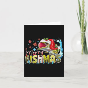 Funny Merry Fishmas Christmas Fisherman B Santa Ha Karte