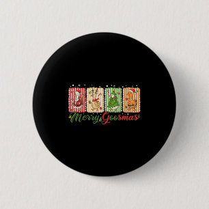 Funny Merry Goosemas Christmas Duck Albern Goose M Button