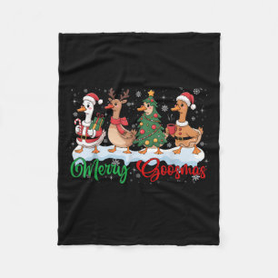 Funny Merry Goosemas Christmas Duck Albern Goose M Fleecedecke