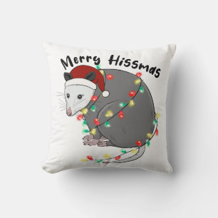 Funny Merry Hissmas Opossum Kissen