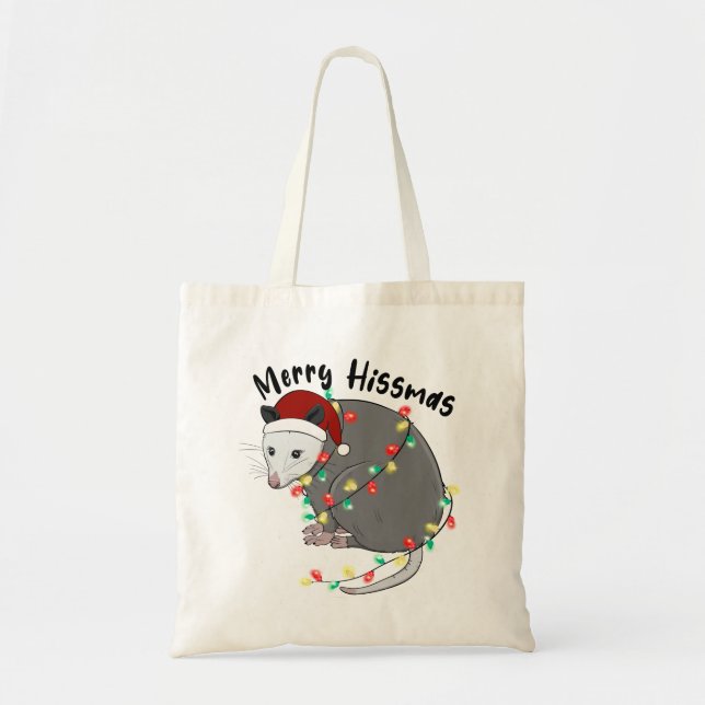 Funny Merry Hissmas Opossum Tragetasche (Vorne)