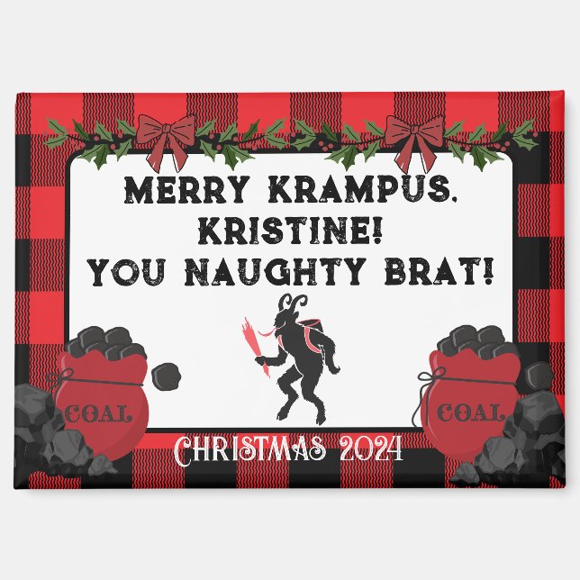 Funny Merry Krampus Personalisiert Custom Christma Magnet (Vorderseite)