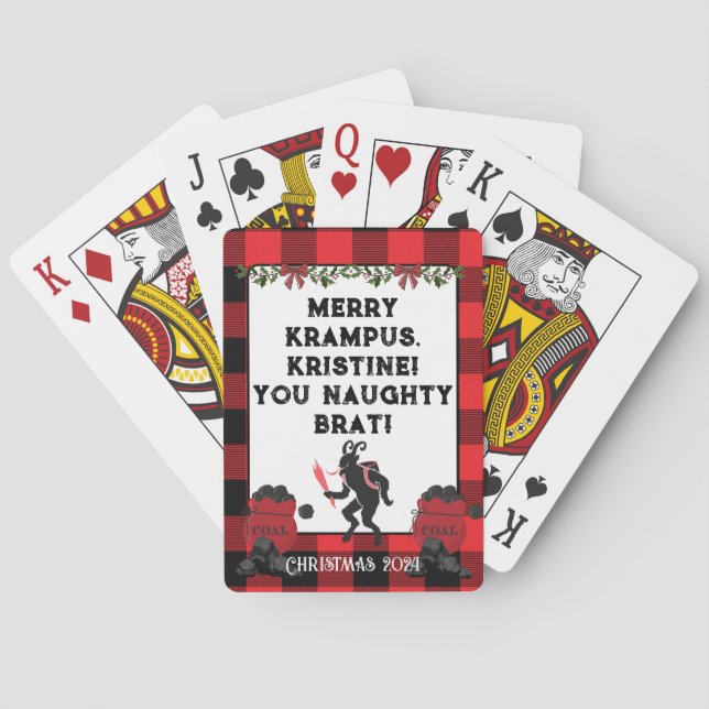 Funny Merry Krampus Personalisiert Custom Christma Spielkarten (Rückseite)