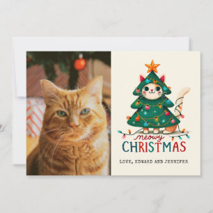 Funny Merry Meowy Weihnachts-Foto Karte