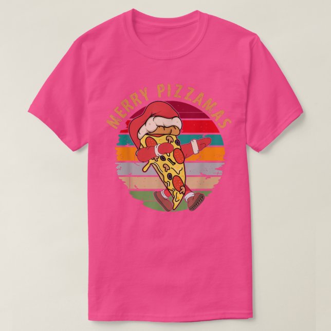 Funny Merry Pizzamas Pizza liebt Weihnachtsfeierta T-Shirt (Design vorne)