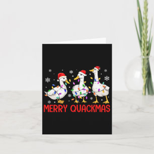 Funny Merry Quackmas Duck Weihnachtsmannmütze Chri Karte