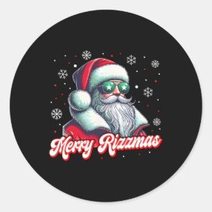 Funny Merry Rizzmas Rizz Weihnachtscos Runder Aufkleber