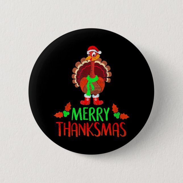 Funny Merry Thanksmas Festive Erntedank Button (Vorderseite)