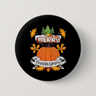 Funny Merry Thanksmas Niedlicher Erntedank Weihnac Button