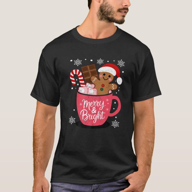 Funny Merry und helle Weihnachts Lebkuchen Mann H T-Shirt (Vorderseite)