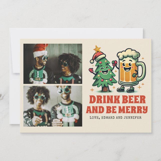 Funny Merry Xmas Groovy Foto Weihnachten Karte (Vorderseite)