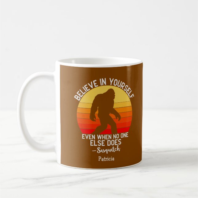 Funny Message von Big Foot/Sasquatch Kaffeetasse (Links)