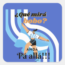 Funny Messi Argentina Que Mira Bobo Quadratischer Aufkleber