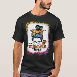 Funny Messy Bun One Thankful Mama Herbst Herbst al T-Shirt