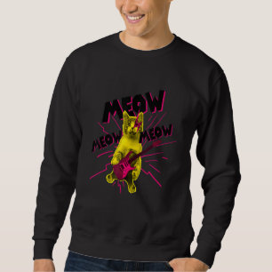 Funny Metal Cat Playing Guitar Sweatshirt