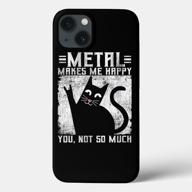 Funny Metal macht mich glücklich Katze Case-Mate iPhone Hülle (Rückseite)