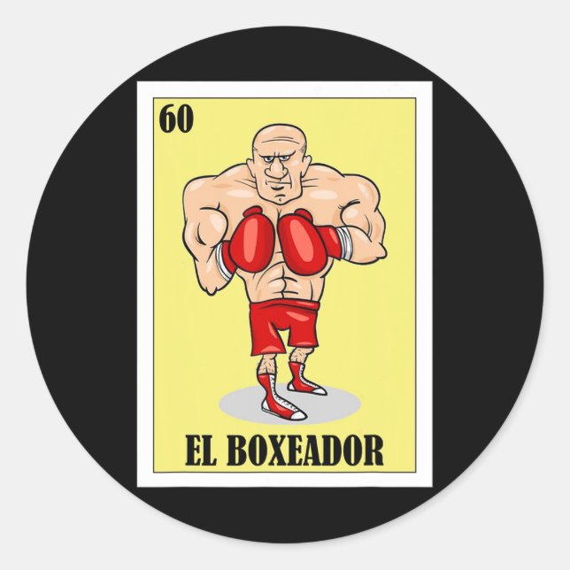 Funny Mexic Boxing Design - El Boxeador 1 Runder Aufkleber (Vorderseite)