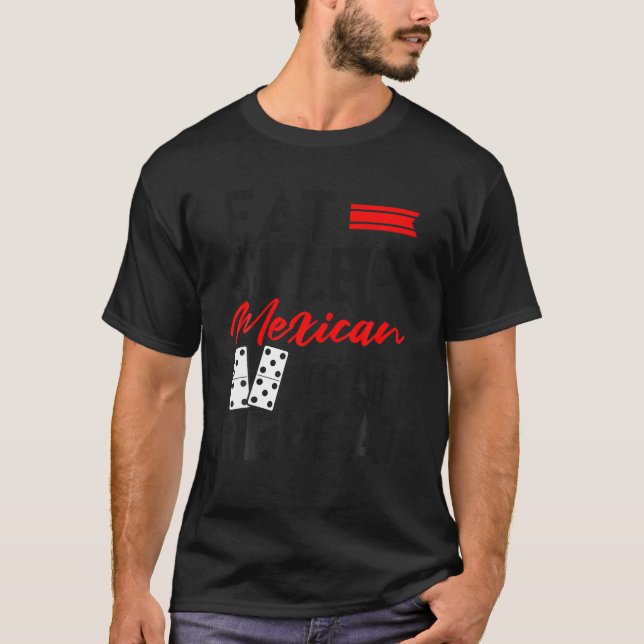 Funny Mexic Train Dominoes Game T Shirt (Vorderseite)