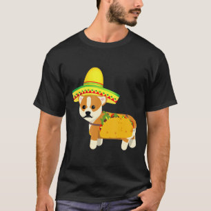 Funny Mexican Corgi Taco Cinco de Mayo Fiesta Dog T-Shirt